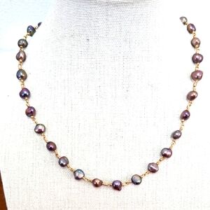 Tahitian Peacock Pearl Vermeil Sterling Silver Necklace